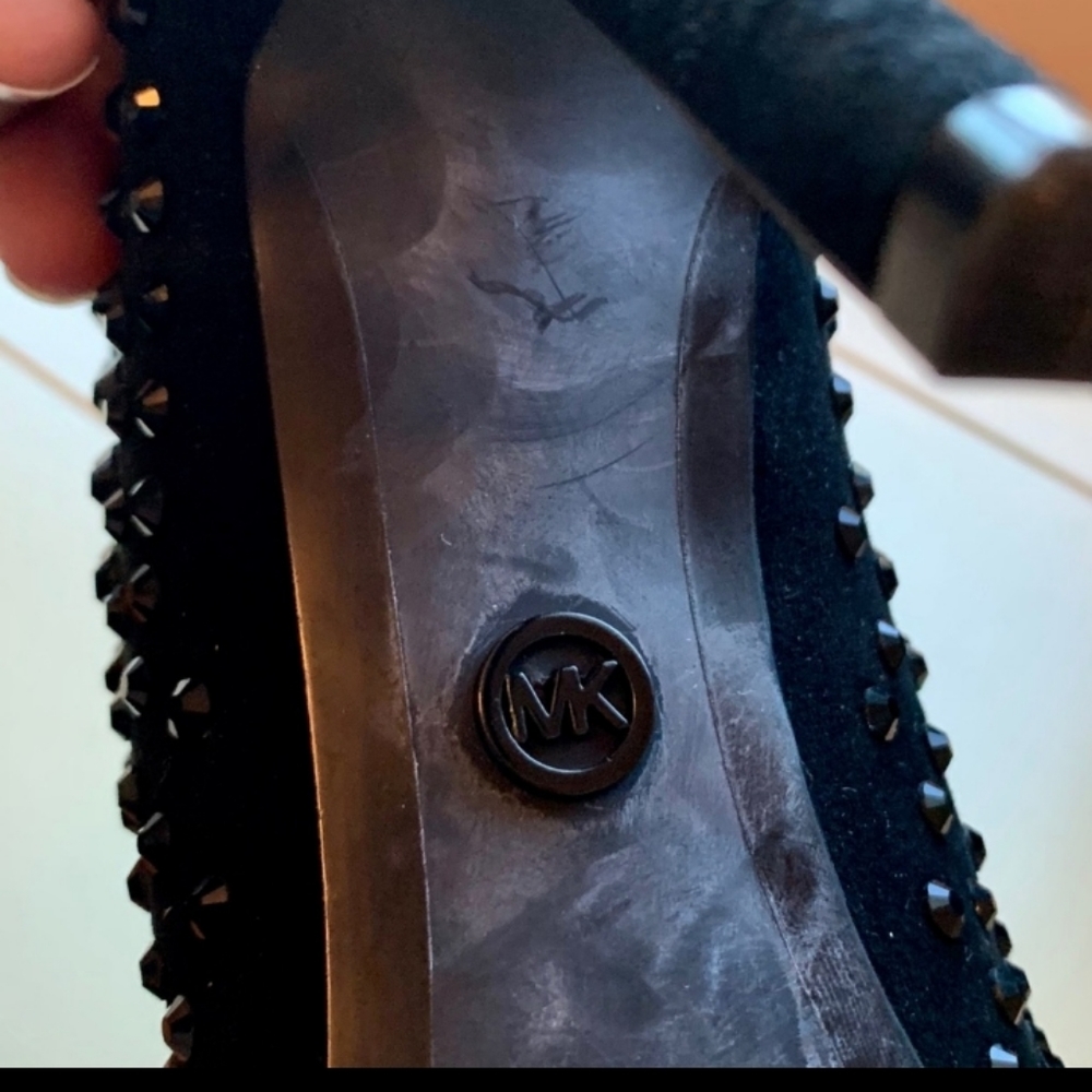 Mk Michael Kors black studded peep toe 👠 - Picture 3 of 6